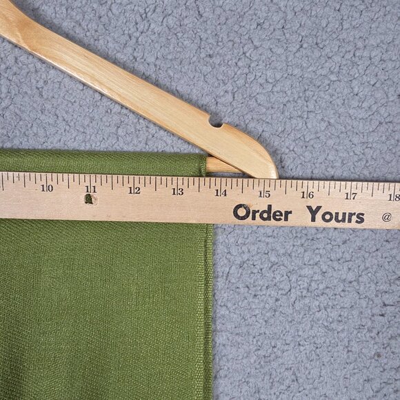 Pashmina Wrap Scark Womens OS 56x66 Green Pashmina Silk Floral Knit Lightweight - Picture 8 of 9